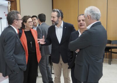 José Ignacio Vidal, presidente de Ahosgal, con Manuel López-Pardo (gerente de Ahosgal), Enrique Marticorena (director Banca Client