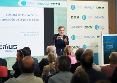 Momento de la intervención de Senén Barro, profesor, investigador en IA y director del CiTIUS.